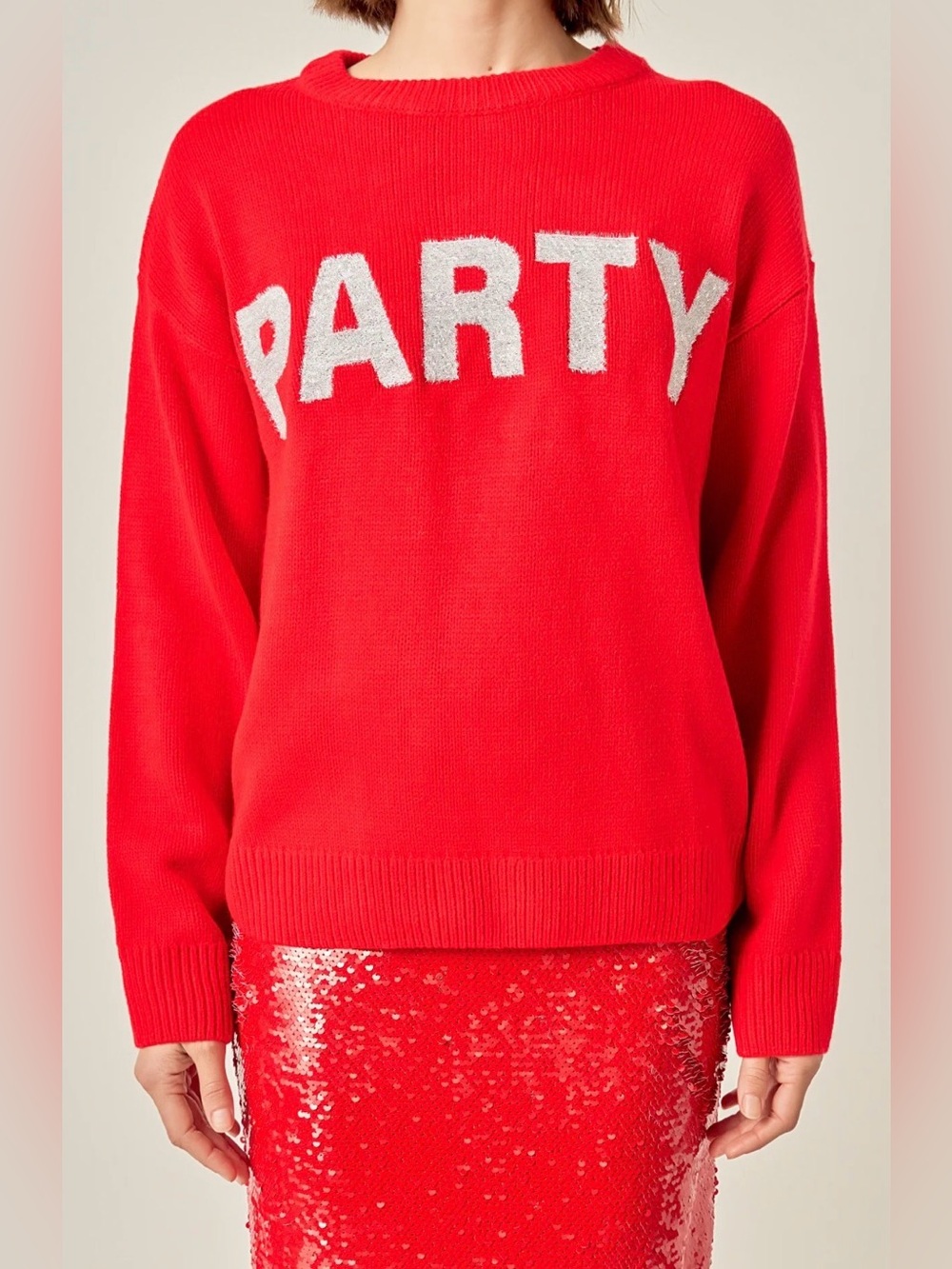 English Factory “Party” Red Sweater NWOT